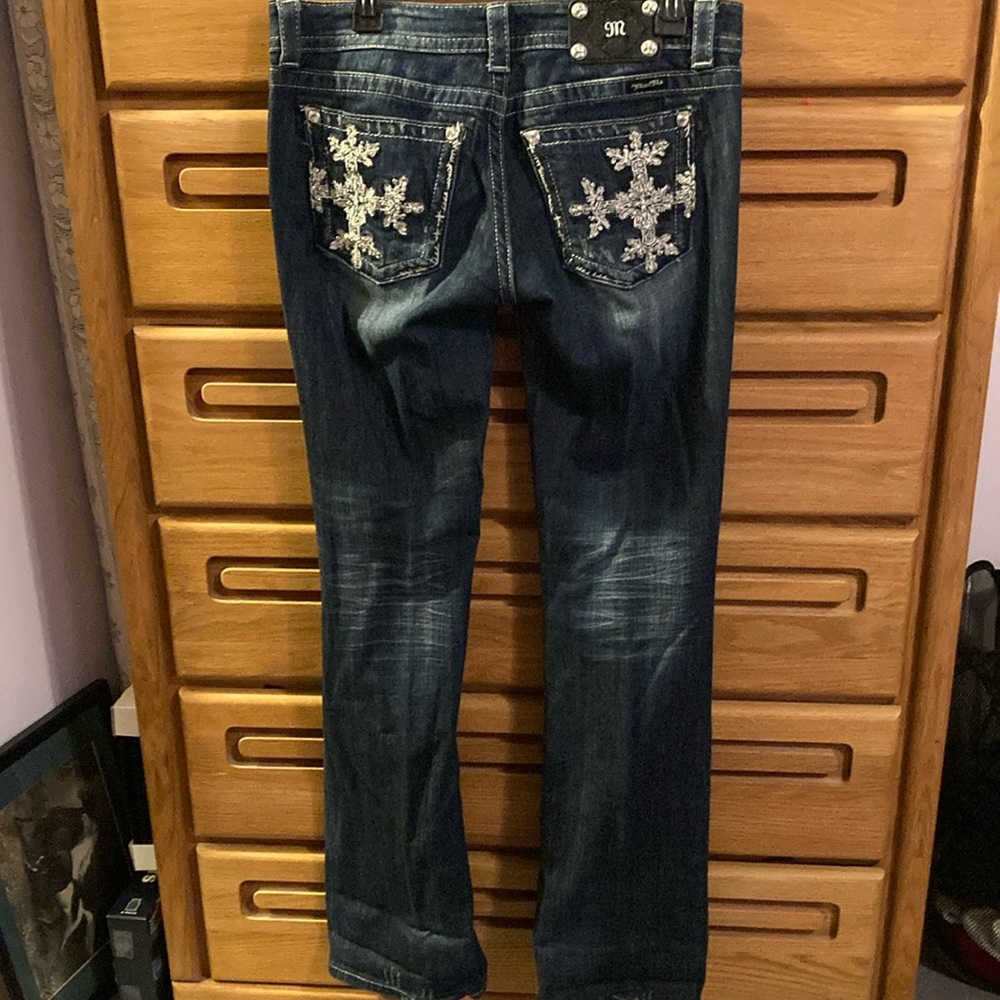 Miss Me snowflake sparkle pocket jeans